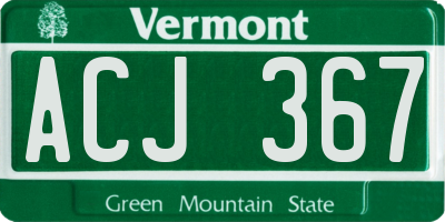 VT license plate ACJ367