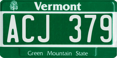 VT license plate ACJ379