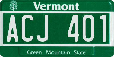 VT license plate ACJ401