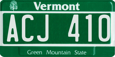 VT license plate ACJ410