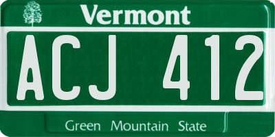 VT license plate ACJ412