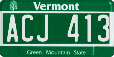 VT license plate ACJ413
