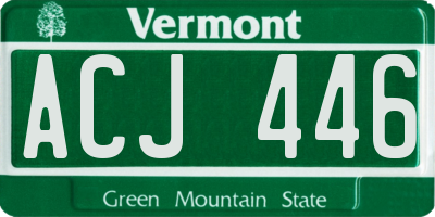VT license plate ACJ446