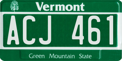 VT license plate ACJ461
