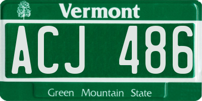 VT license plate ACJ486