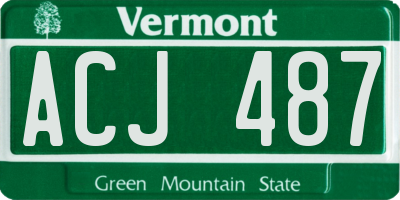 VT license plate ACJ487