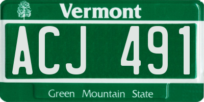 VT license plate ACJ491