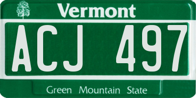 VT license plate ACJ497