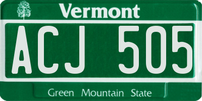 VT license plate ACJ505