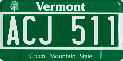 VT license plate ACJ511
