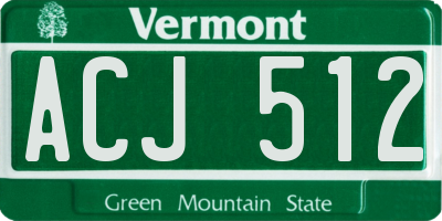 VT license plate ACJ512