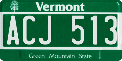 VT license plate ACJ513