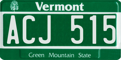 VT license plate ACJ515