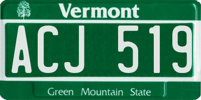VT license plate ACJ519