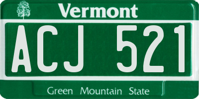 VT license plate ACJ521