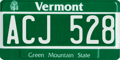 VT license plate ACJ528