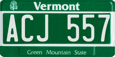 VT license plate ACJ557