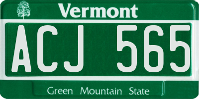VT license plate ACJ565