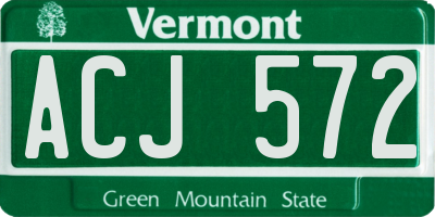 VT license plate ACJ572