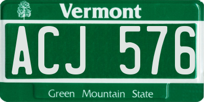 VT license plate ACJ576