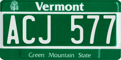 VT license plate ACJ577