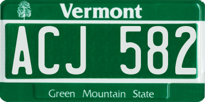 VT license plate ACJ582