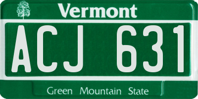 VT license plate ACJ631