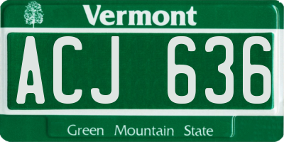 VT license plate ACJ636