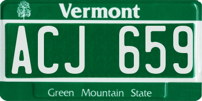VT license plate ACJ659