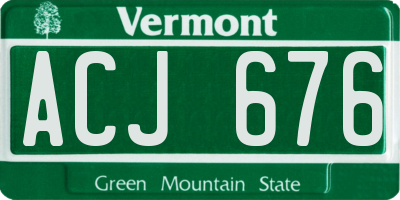 VT license plate ACJ676