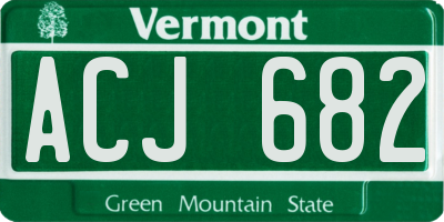 VT license plate ACJ682