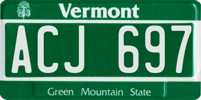 VT license plate ACJ697