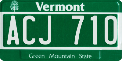VT license plate ACJ710