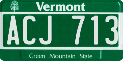 VT license plate ACJ713