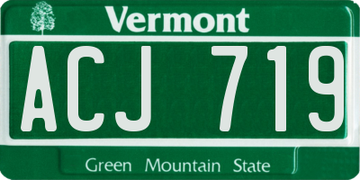 VT license plate ACJ719