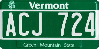 VT license plate ACJ724