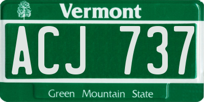 VT license plate ACJ737