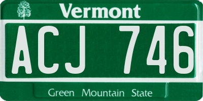 VT license plate ACJ746