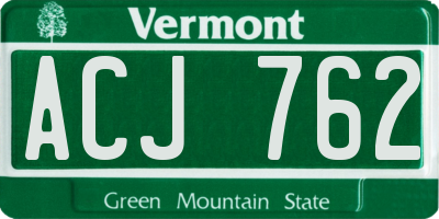 VT license plate ACJ762
