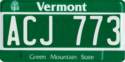 VT license plate ACJ773