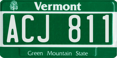 VT license plate ACJ811