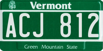 VT license plate ACJ812