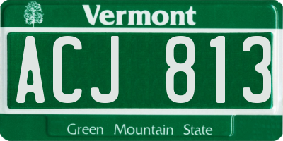 VT license plate ACJ813