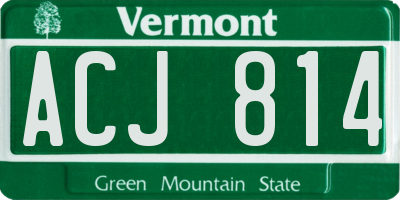 VT license plate ACJ814