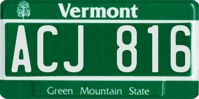 VT license plate ACJ816