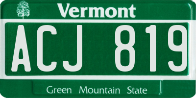 VT license plate ACJ819