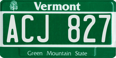 VT license plate ACJ827
