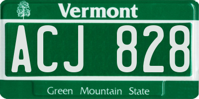 VT license plate ACJ828