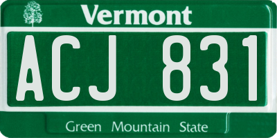 VT license plate ACJ831