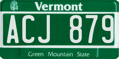 VT license plate ACJ879